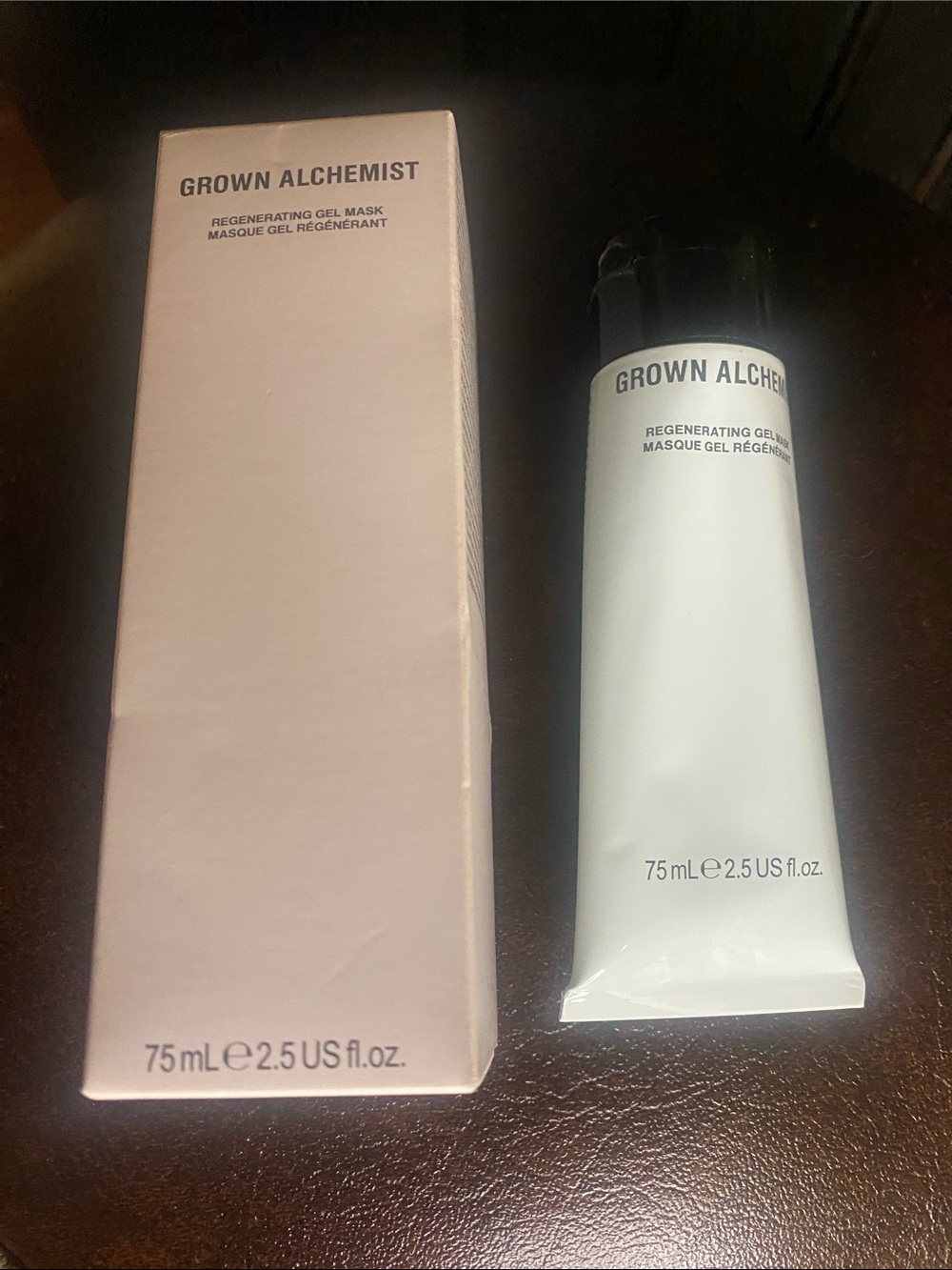 Grown Alchemist Regenerating Gel Mask – White & Pale Pink Packaging